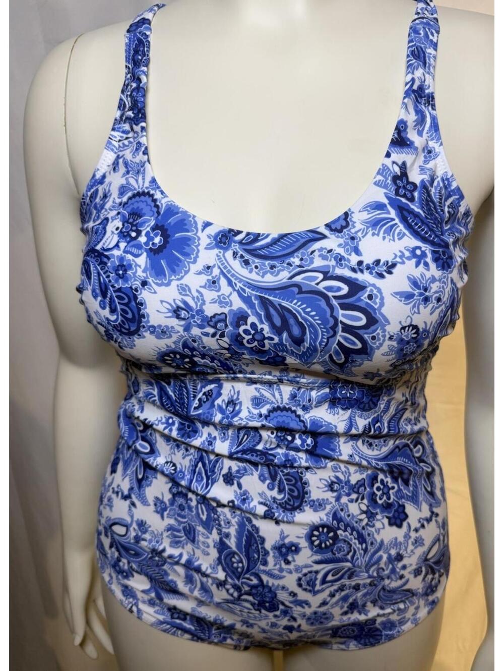 Summer Mae NWT women's one piece blue/white swimsuit size 12